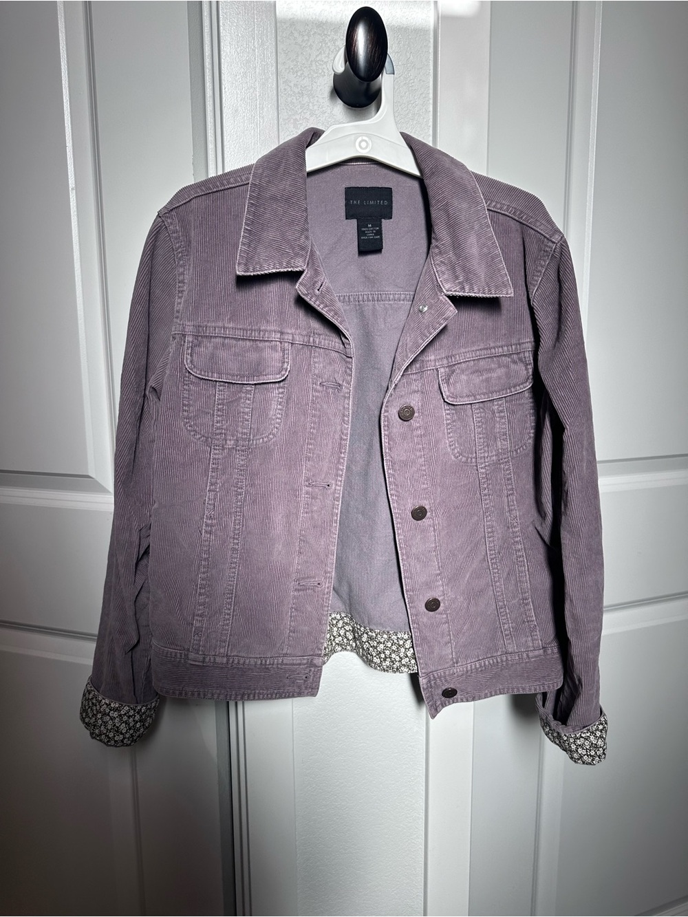 The Limited Lavender Corduroy Jean Jacket